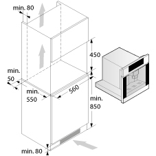 Размеры встраиваемых кофемашин