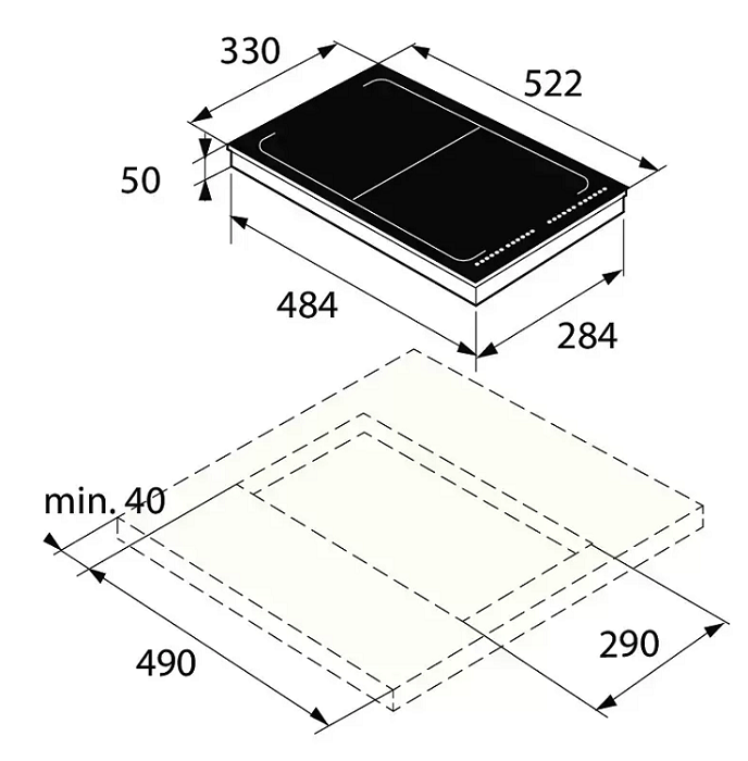 Размеры варочных панелей Asko