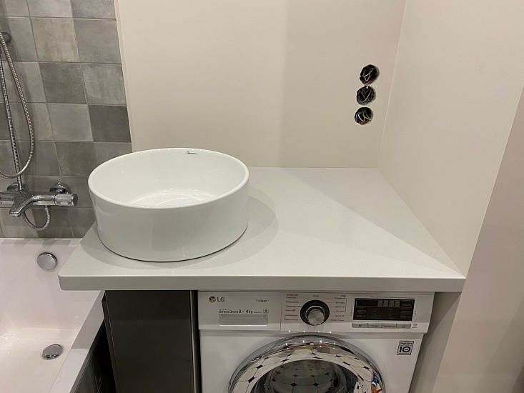 Встроенная стиральная машина под раковиной Встроенная стиральная машина под раковиной