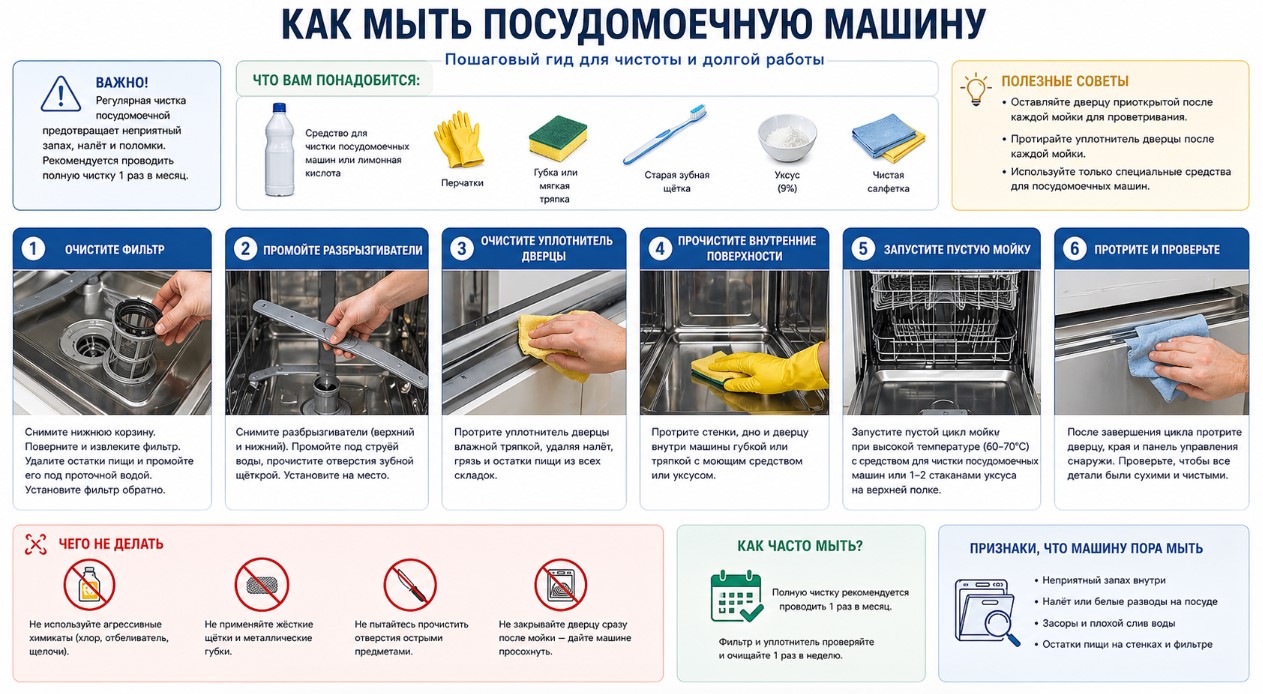 Как мыть посудомоечную машину Как мыть посудомоечную машину