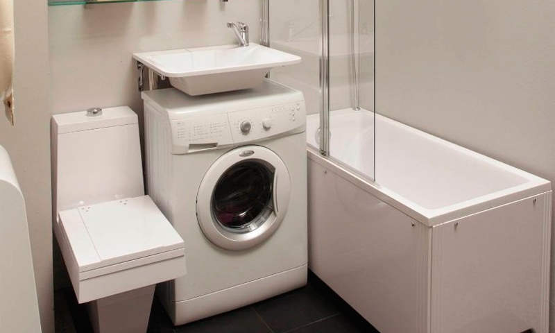 Встроенная стиральная машина под раковиной Встроенная стиральная машина под раковиной