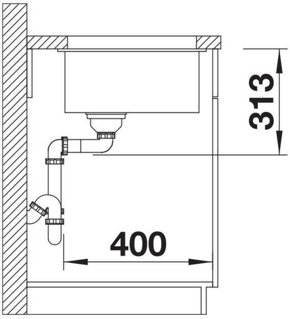 Мойка BLANCO SUBLINE 400-U Silgranit вулканический серый (preview 7)