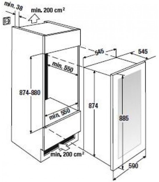 Встраиваемый холодильник для охлаждения вина Kuppersbusch FWK 2800.0 S7 (preview 4)