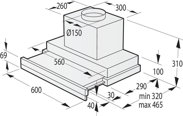 Встраиваемая телескопическая вытяжка Gorenje BHP 643 ORA B (фото 7) Встраиваемая телескопическая вытяжка Gorenje BHP 643 ORA B (preview 7)