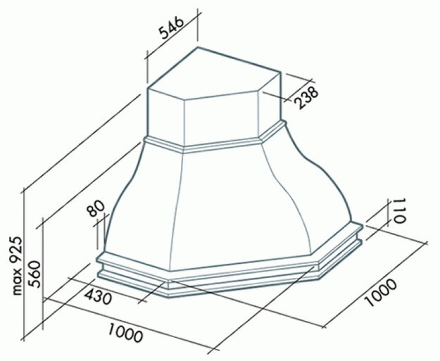 Вытяжка Falmec Iris Tulip ANG (600) S вишня (preview 1)