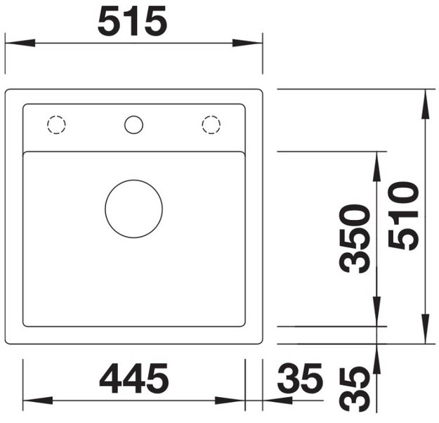 Мойка BLANCO DALAGO 5 Silgranit черный, клапан-автомат (preview 5)