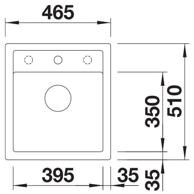 Мойка BLANCO DALAGO 45 Silgranit черный, клапан-автомат (preview 5)
