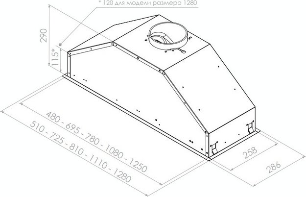 Встраиваемая вытяжка Pando GTI/510 NEGRO V.1050 ECO SEC PLUS (preview 2)