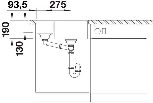Мойка BLANCO SUBLINE 340/160-U Silgranit кофе, чаша слева (фото 5) Мойка BLANCO SUBLINE 340/160-U Silgranit кофе, чаша слева (preview 5)