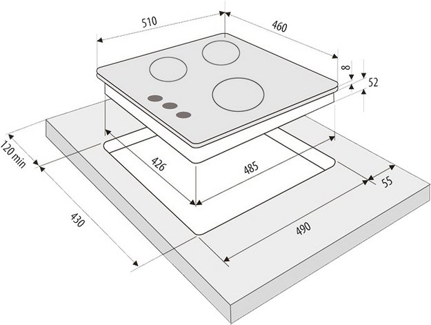 Газовая варочная панель KRONA FELICE 45 BL (preview 7)