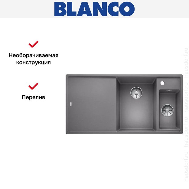 Мойка Blanco AXIA III 6 S чаша справа, доска стекло клапан-автомат InFino® алюметаллик (preview 5)