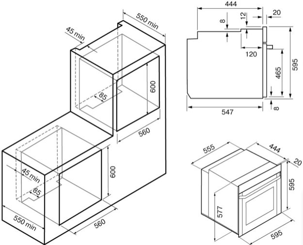 Электрический духовой шкаф с паром KRONA NEBULA steam 60 BL (preview 3)