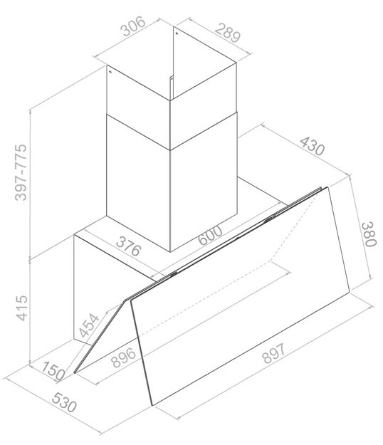 Вытяжка Pando P-725/90 CR.BLANCO V.850 ECO SEC PLUS (preview 2)