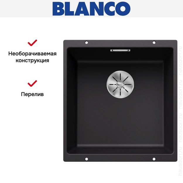Мойка BLANCO SUBLINE 400-U Silgranit черный (фото 11) Мойка BLANCO SUBLINE 400-U Silgranit черный (preview 11)