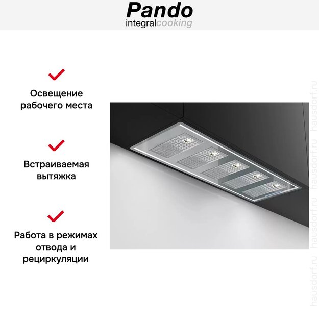 Встраиваемая вытяжка Pando GTI/810 INOX V.1050 ECO SEC PLUS (preview 7)