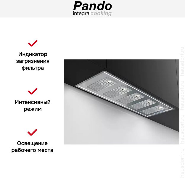 Встраиваемая вытяжка Pando GTI/810 INOX V.1550 ECO EXT (preview 5)