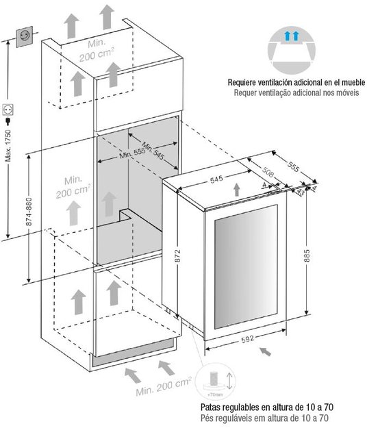 Встраиваемый винный шкаф Pando PVMAP 88-49 PAR (preview 3)