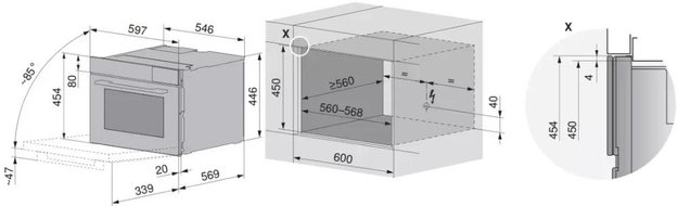 Встраиваемый паровой шкаф V-ZUG CombiSteamer V6000 45M CSM6T-23047 (черное стекло/без ручки) (preview 4)
