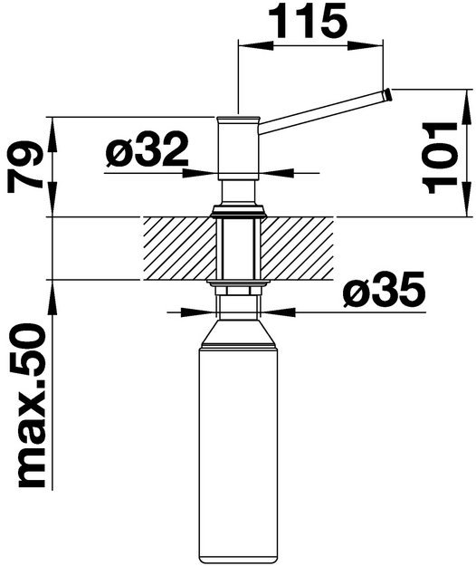 Дозатор для жидкого мыла Blanco LIVIA 521293 манган (фото 3) Дозатор для жидкого мыла Blanco LIVIA 521293 манган (preview 3)