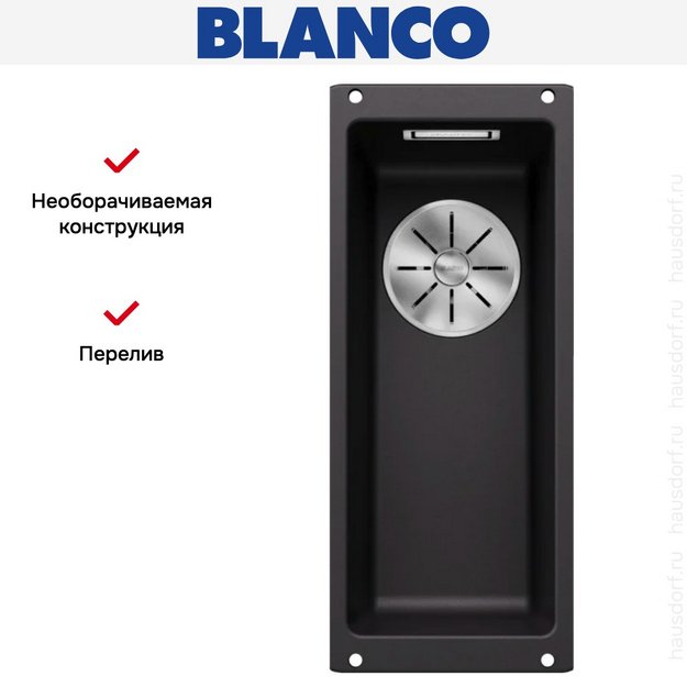 Мойка BLANCO SUBLINE 160-U Silgranit черный (фото 8) Мойка BLANCO SUBLINE 160-U Silgranit черный (preview 8)