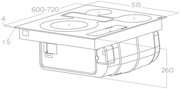 Варочная панель с вытяжкой Elica NIKOLATESLA FIT 3Z BL/A/72 (preview 7)