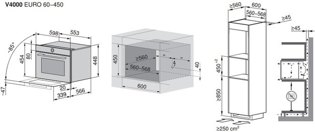 Встраиваемая микроволновая печь V-ZUG CombiMiwell V4000 45 CM4T-24025 (черное стекло) (preview 4)