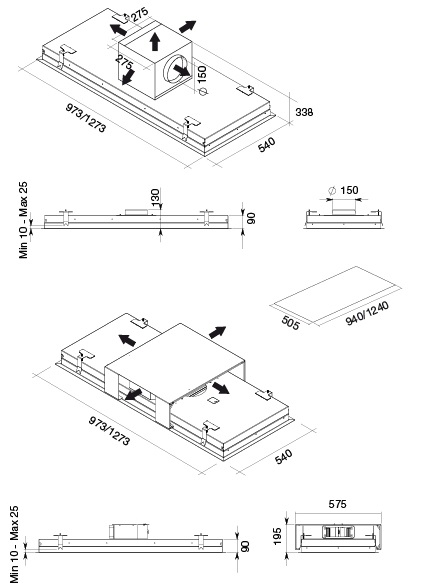 Встраиваемая вытяжка FALMEC STELLA PLUS IS.120 STAINLESS STEEL (preview 4)