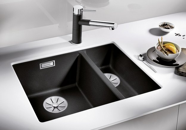 Мойка BLANCO SUBLINE 340/160-U Silgranit антрацит, чаша справа (фото 2) Мойка BLANCO SUBLINE 340/160-U Silgranit антрацит, чаша справа (preview 2)