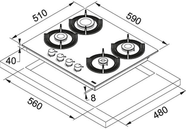 Варочная панель Franke FHMF 604 4G C BK (preview 2)