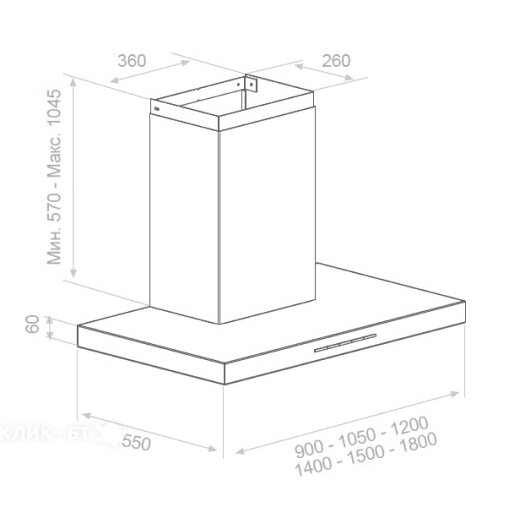 Настенная вытяжка Pando P-861/90 IX 1050 SEC PLUS (preview 4)