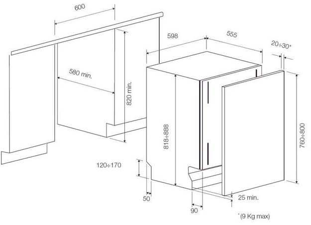 Встраиваемая посудомоечная машина Fulgor Milano FDW 8292.1 (фото 6) Встраиваемая посудомоечная машина Fulgor Milano FDW 8292.1 (preview 6)