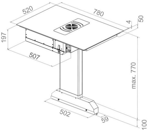 Варочная панель с вытяжкой Pando E-390/78 V.1130 ECO PLUS + KIT FCLR-AE (preview 4)