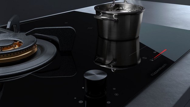 Газовая варочная панель с индукцией Kuppersbusch KIG 6850.0 SR-E5 Black Velvet (preview 14)