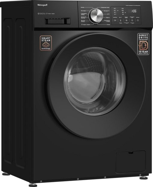Стиральная машина Weissgauff WM 45127 Direct Drive Inverter Steam Black (preview 3)