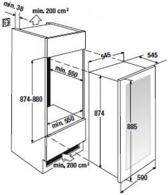 Встраиваемый холодильник для охлаждения вина Kuppersbusch FWK 2800.0 S4 (preview 4)