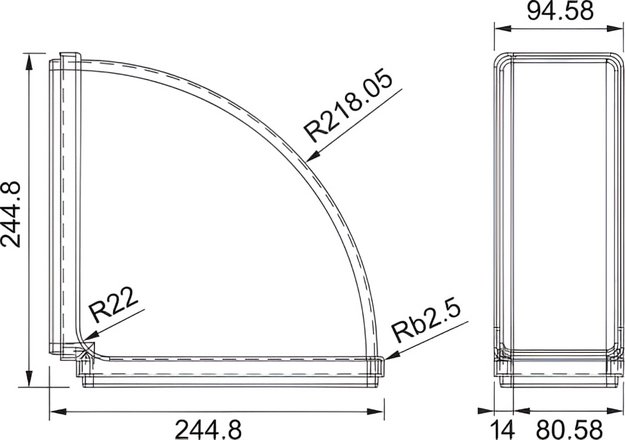 Воздуховод горизонтальный угловой Faber CRO90 220х90мм (preview 2)