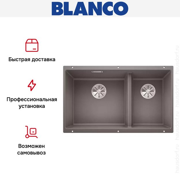 Мойка Blanco SUBLINE 430/270-U с отводной арматурой InFino® алюметаллик (preview 9)