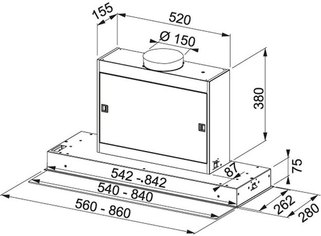 Встраиваемая вытяжка Franke FMPOS 608 BI X нержавеющая сталь/стекло (preview 4)