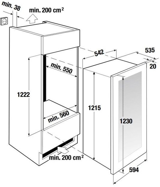 Встраиваемый холодильник для охлаждения вина Kuppersbusch FWK 4800.0 S7 (preview 4)