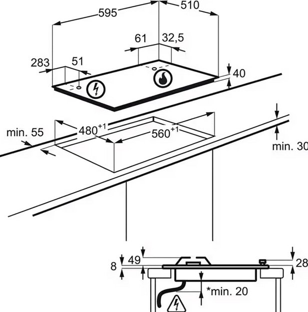 Варочная панель Electrolux EGS6436WW (preview 7)