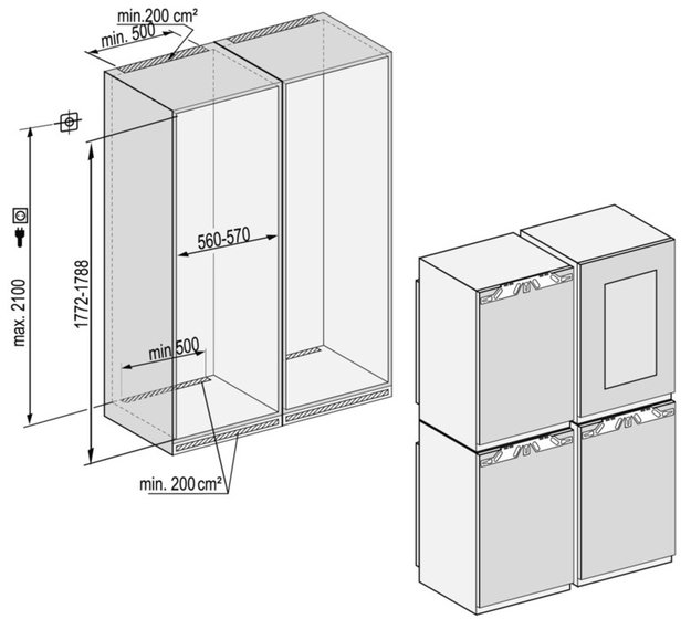 Встраиваемый холодильник Side-by-Side Liebherr SBSWgw 64I5 BioFresh NoFrost (preview 5)