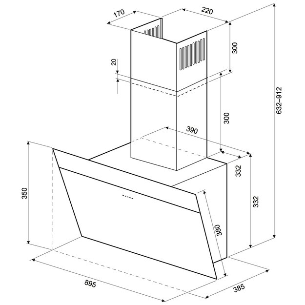 Вытяжка Krona KRISTEN A 900 white S (preview 2)