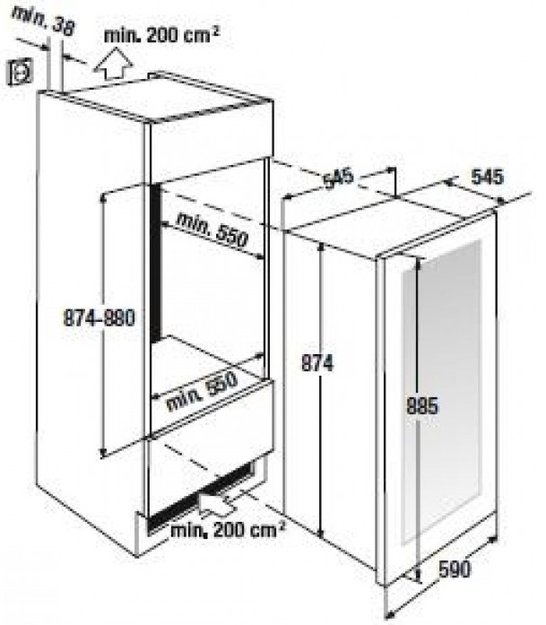 Встраиваемый холодильник для охлаждения вина Kuppersbusch FWK 2800.0 S5 (preview 4)