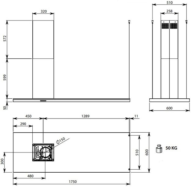Вытяжка FALMEC DESIGN LUMEN ISOLA STEEL 175 DX (preview 4)