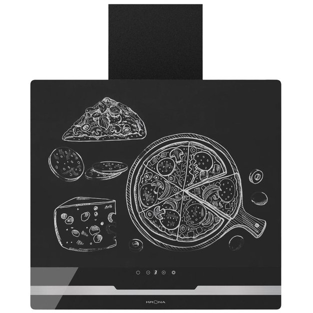 Вытяжка Krona DOMENIKA 600 BLACK/INOX S (preview 3)