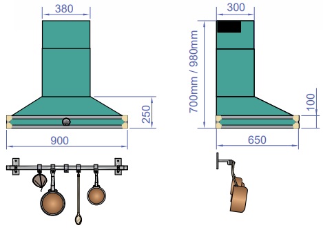 Настенная вытяжка La Cornue CornuFe 90 (preview 4)