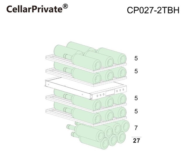 Встраиваемый под столешницу винный шкаф CellarPrivate CP027-2TBH (preview 11)