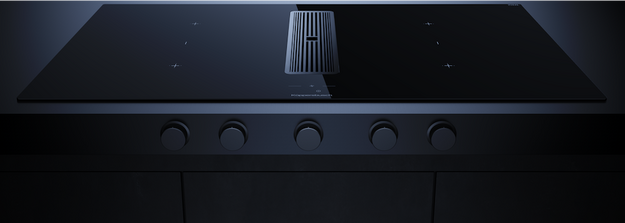 Индукционная варочная поверхность с вытяжкой Kuppersbusch с чёрными ручками KMI 9850.1 SR-S Stainless steel (preview 2)