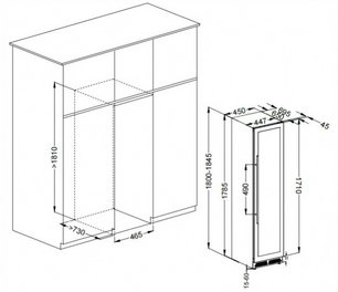 Винный шкаф Мэйвел MV106-KST2 Slim фото 4 в Челябинске Винный шкаф Meyvel MV106-KST2 Slim фото 4 в Челябинске