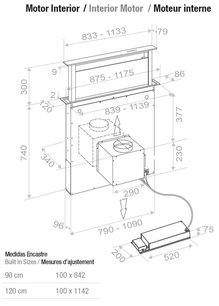 Встраиваемая в столешницу вытяжка Пандо E-320/90 INOX CT V.1200 фото 4 в Челябинске Встраиваемая в столешницу вытяжка Pando E-320/90 INOX CT V.1200 фото 4 в Челябинске